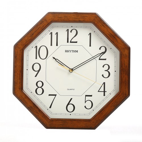 Real Silent Sweep Movement Plastic Designer Wall Clock (33 x 33 x 4 cm,  Brown)